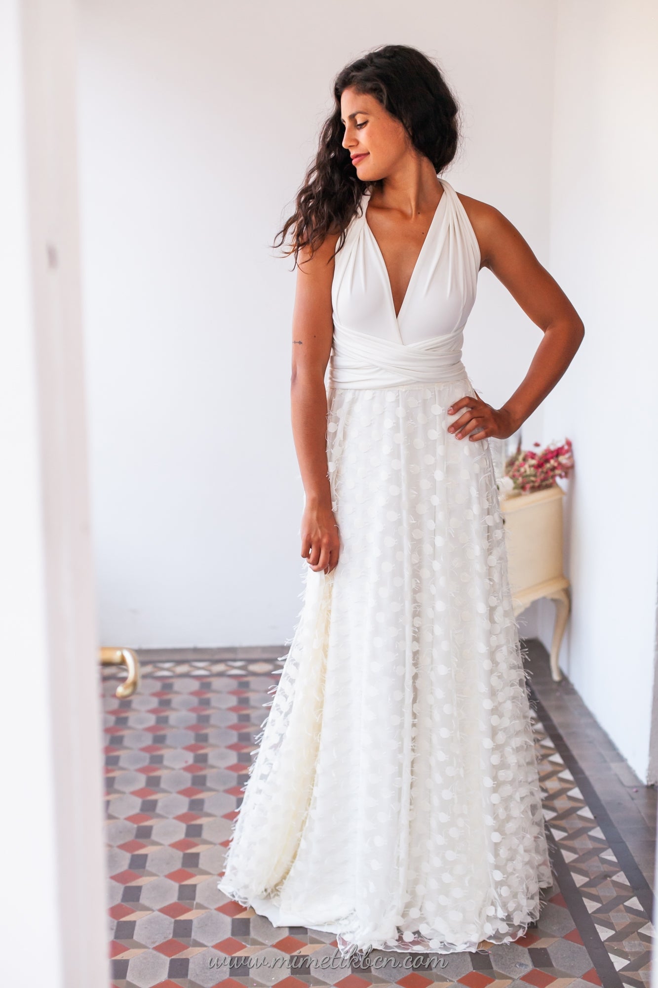 Falda de novia de tul con textura - Falda de tul accesoria