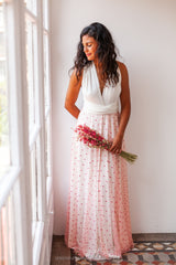 Falda desmontable de novia con lunares cereza - Falda de tul accesoria