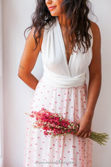 Falda desmontable de novia con lunares cereza - Falda de tul accesoria