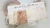 Bridal Collection color samples, wedding dress color swatches, custom made wedding dress, made to measure bridal gown, swatches