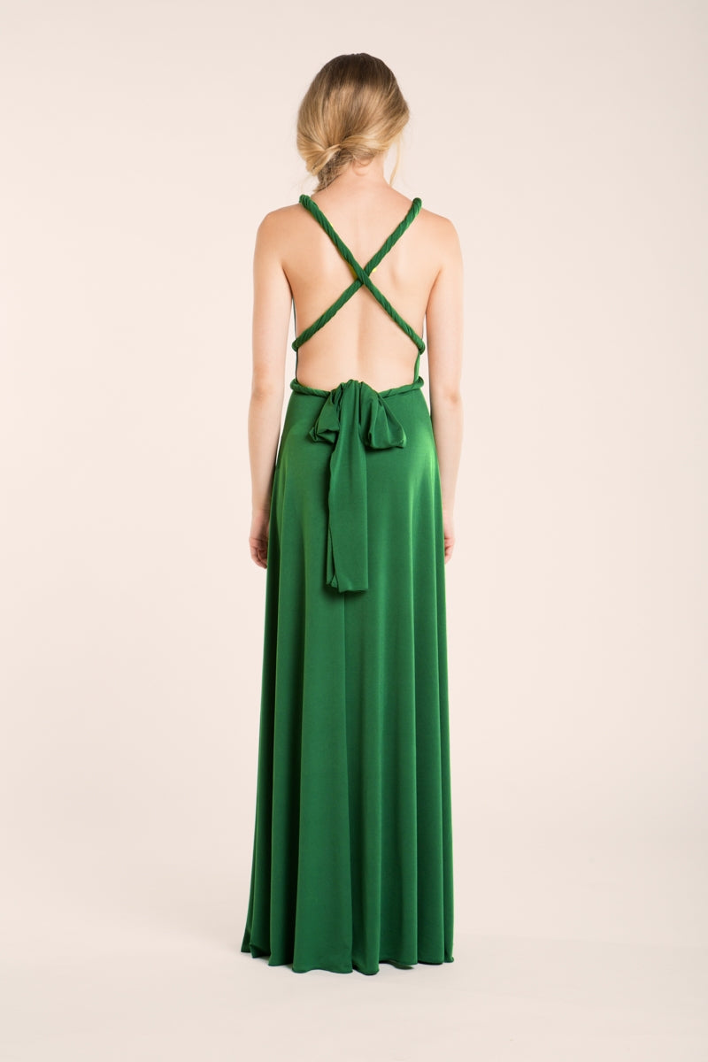 Green infinity dress, green long infinity dress, long green dress, infinity dress, bridesmaid dress, forest green maxi dress, re