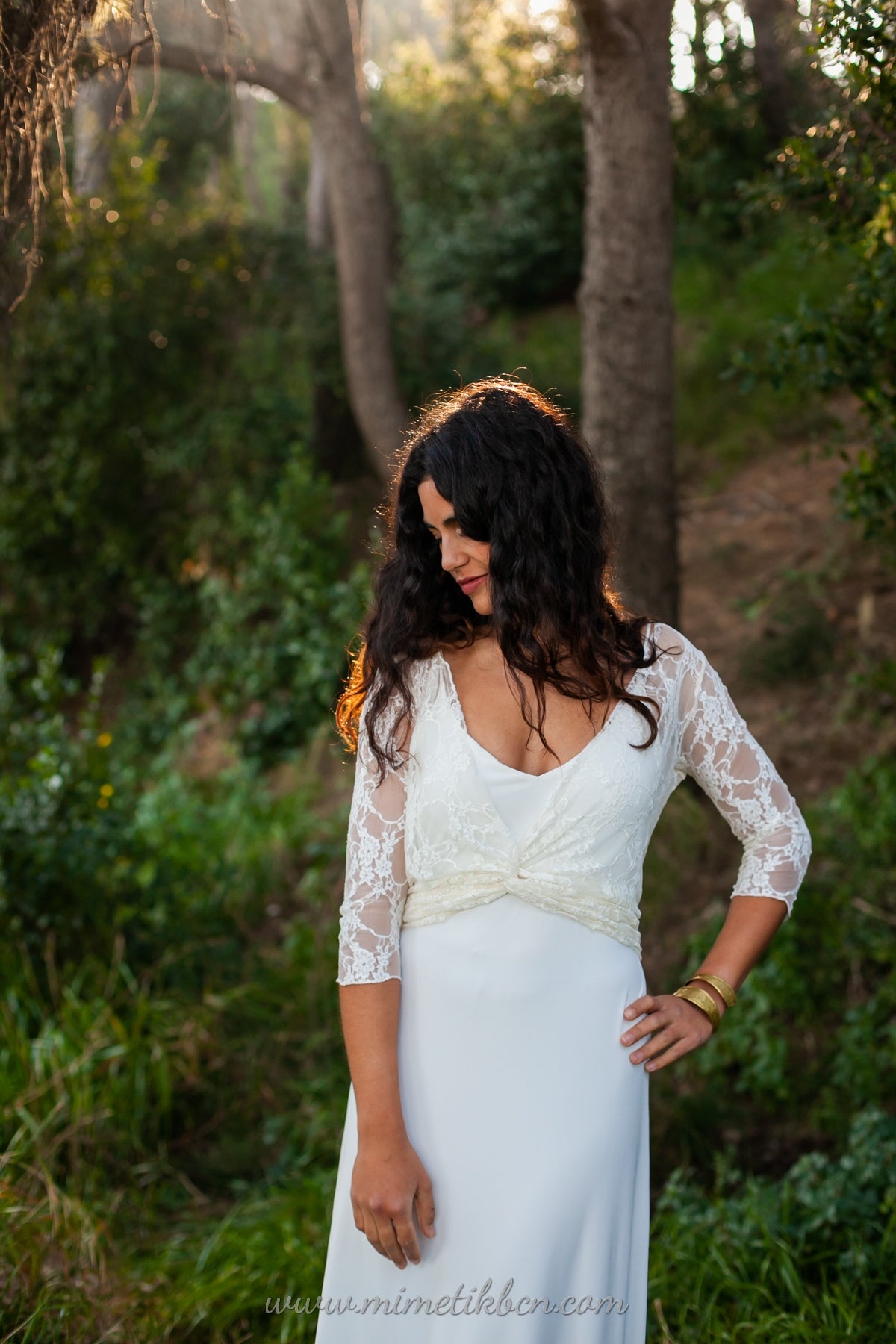 Vestido de novia liso con tirantes - Marie Essential
