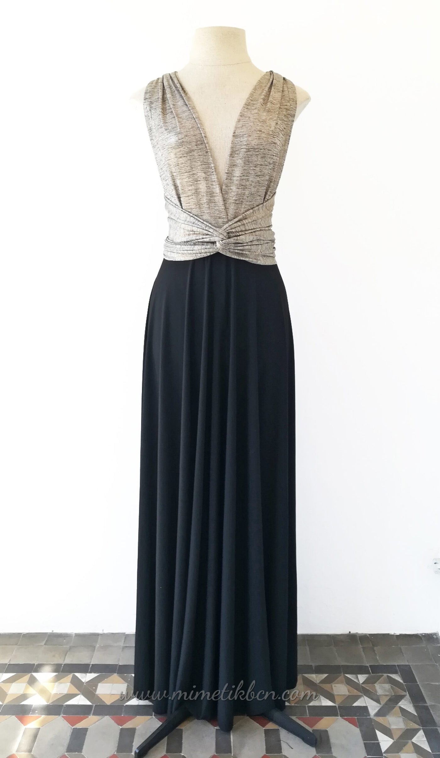 Elegantes Vestidos Vestidos De Gala Dorado Con Negro Vestido