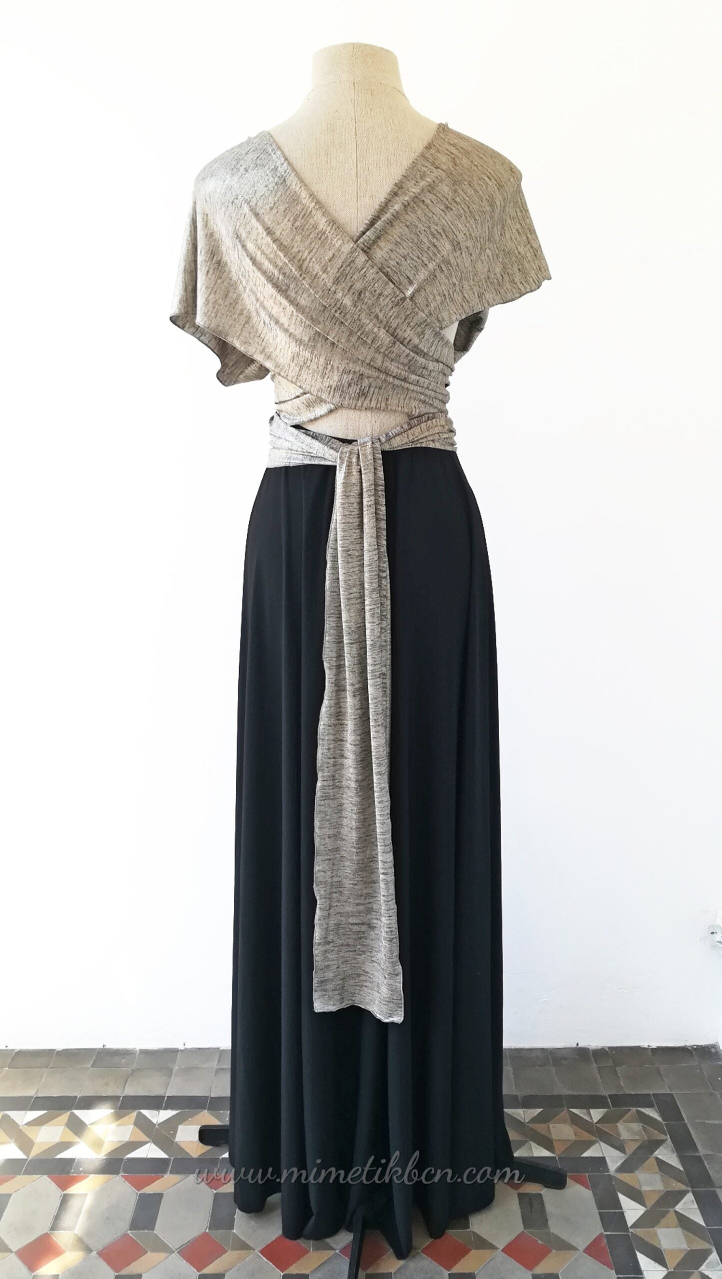 Vestido metalizado para invitada dorado y negro - Gala Limited edition Largo