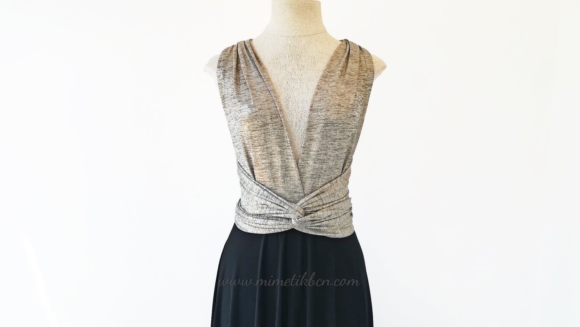 Vestido metalizado para invitada dorado y negro - Gala Limited edition Largo