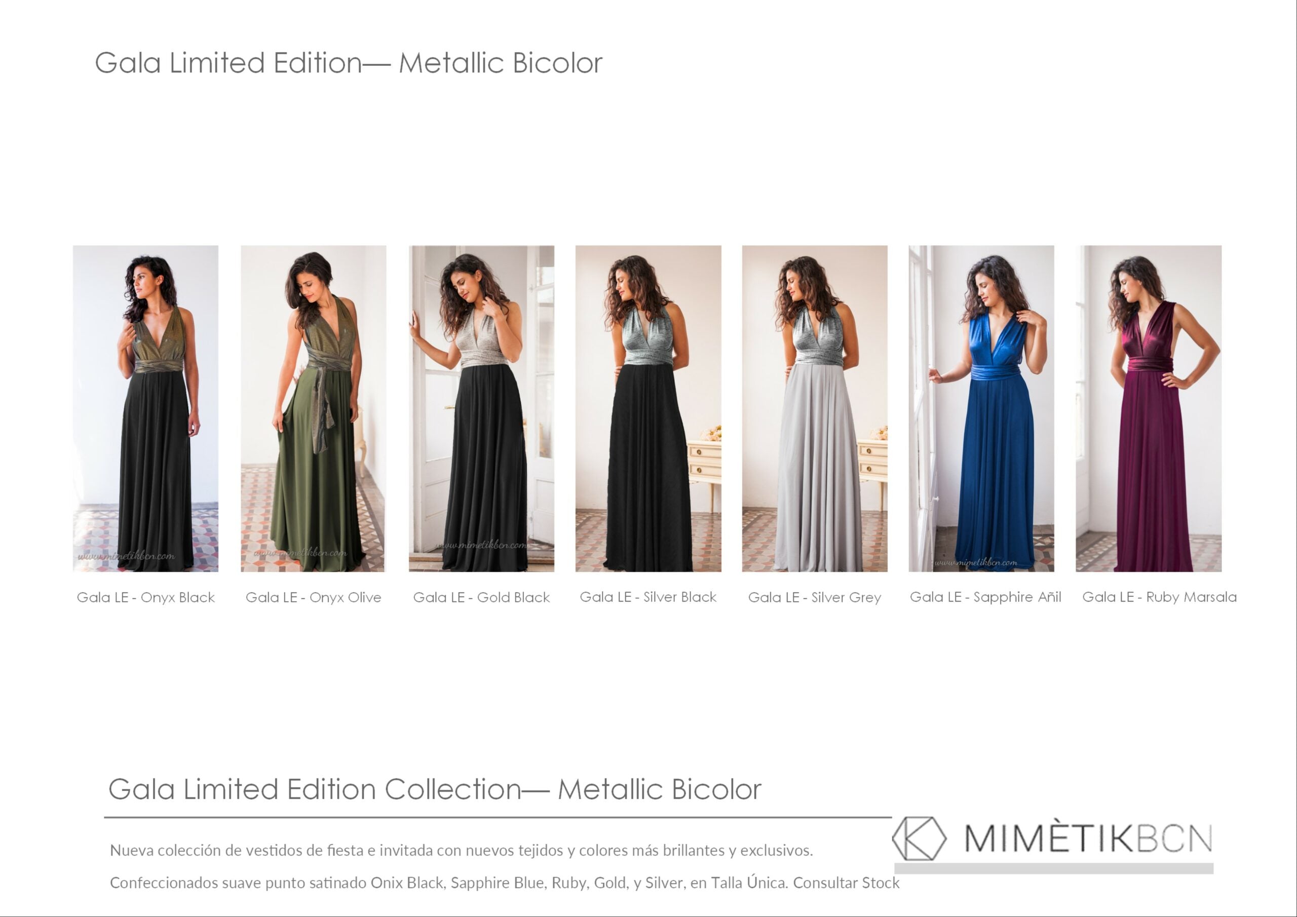 Vestido metalizado para invitada dorado y negro - Gala Limited edition Largo