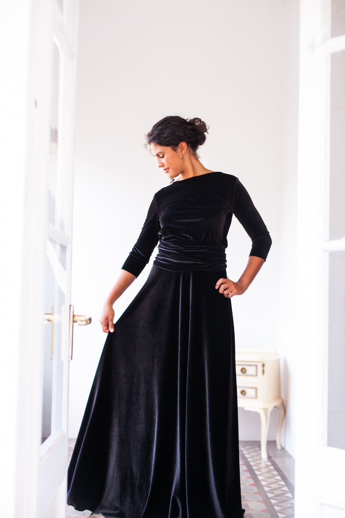 Simple velvet maxi skirt – Skirt Velvet