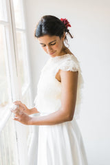 Vestido de novia rústico con precioso tul escalonado – Jane