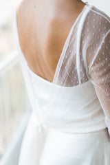 Etéreo traje de novia con falda de tul escalonado - Jane Bohemian