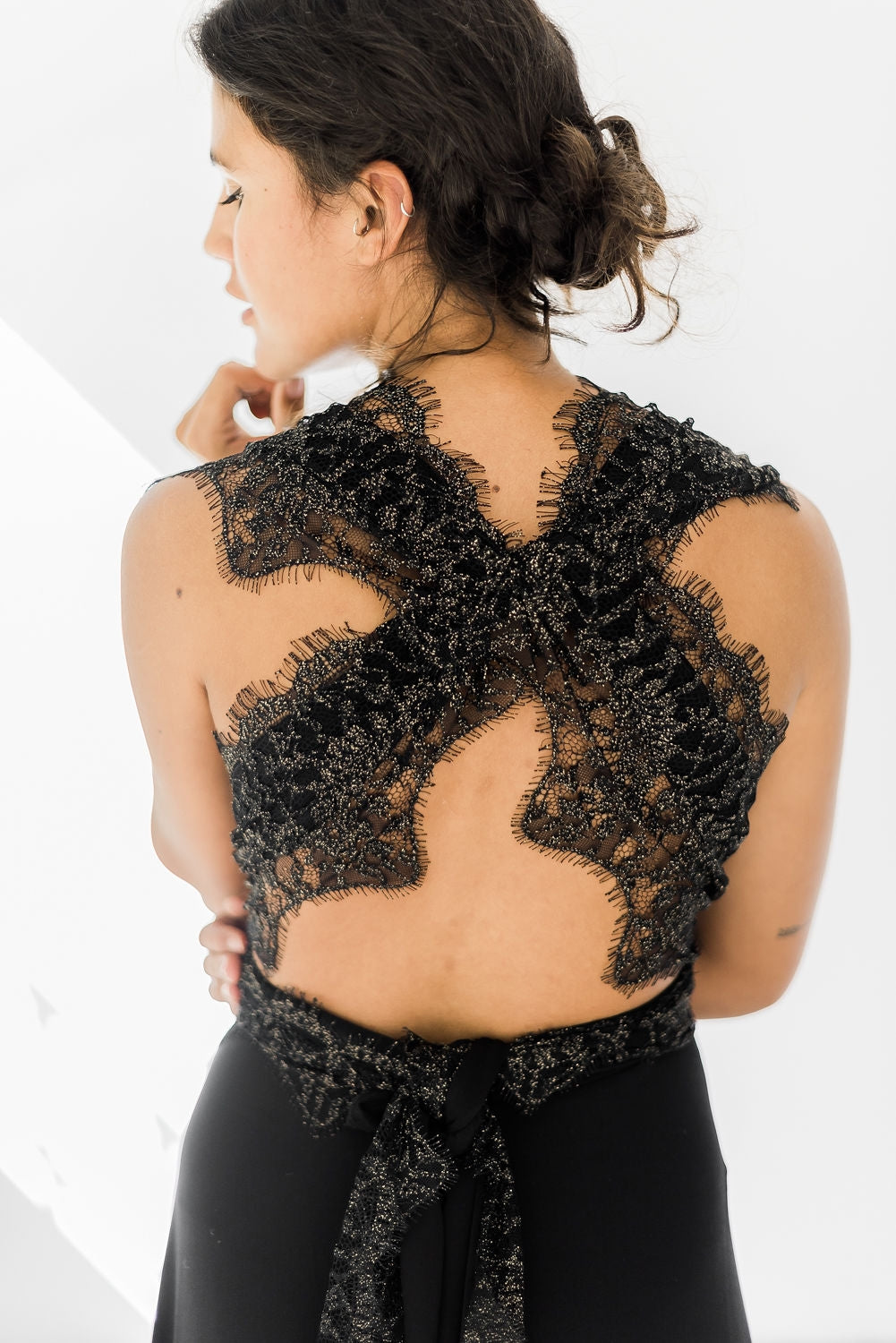 Vestido de novia plisado de encaje, Gala Rustic