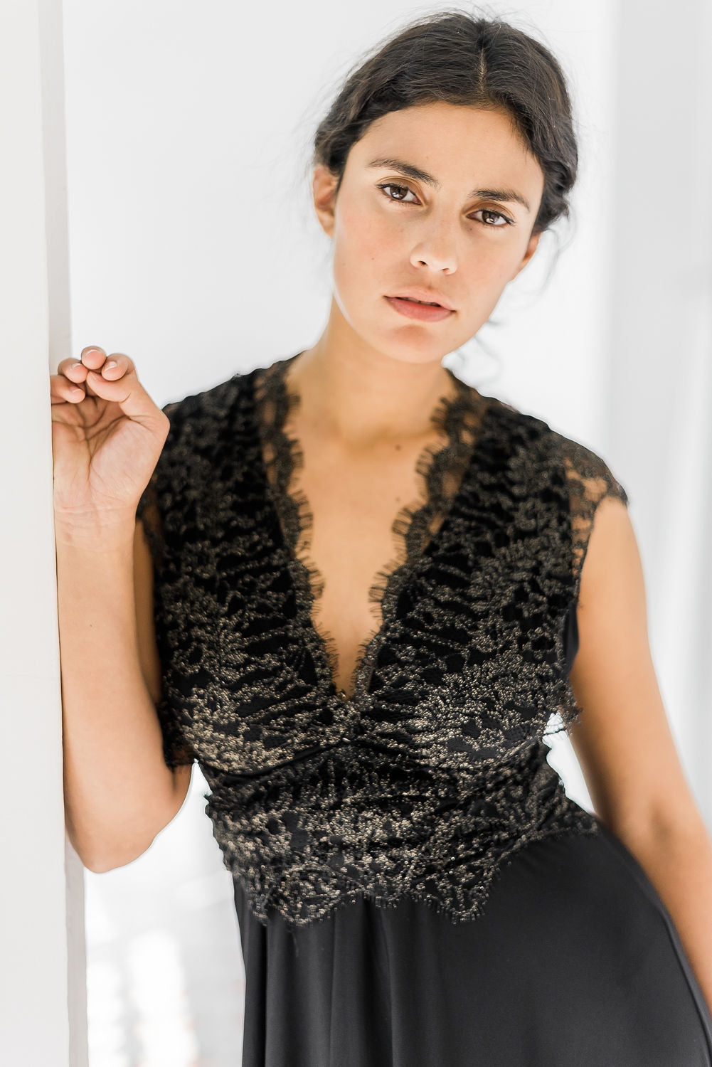 Vestido de novia plisado de encaje, Gala Rustic