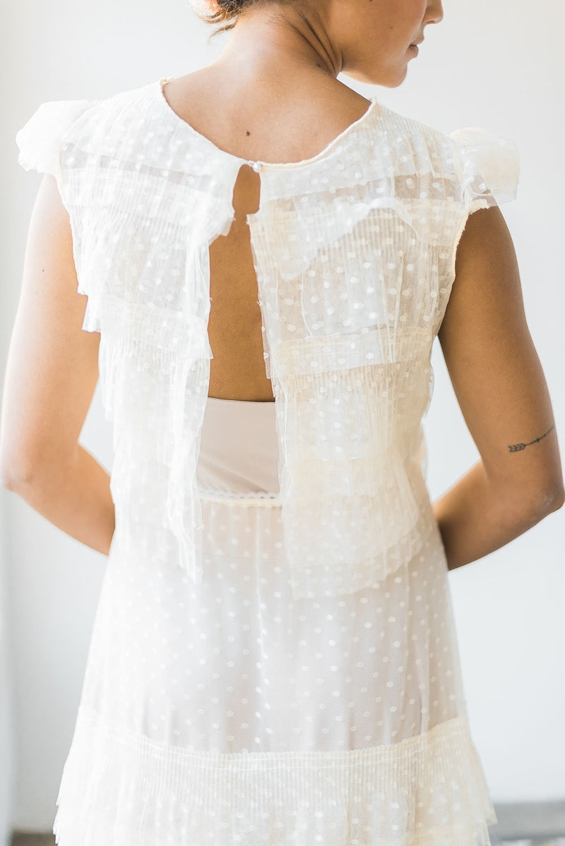 Vestido de novia lencero de piezas con encaje y tul - Marie Bohemian