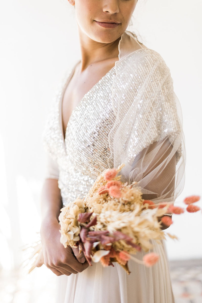Vestido de novia convertible con tiras de lentejuelas - Gala Rustic Sequin | Exclusividad Atelier