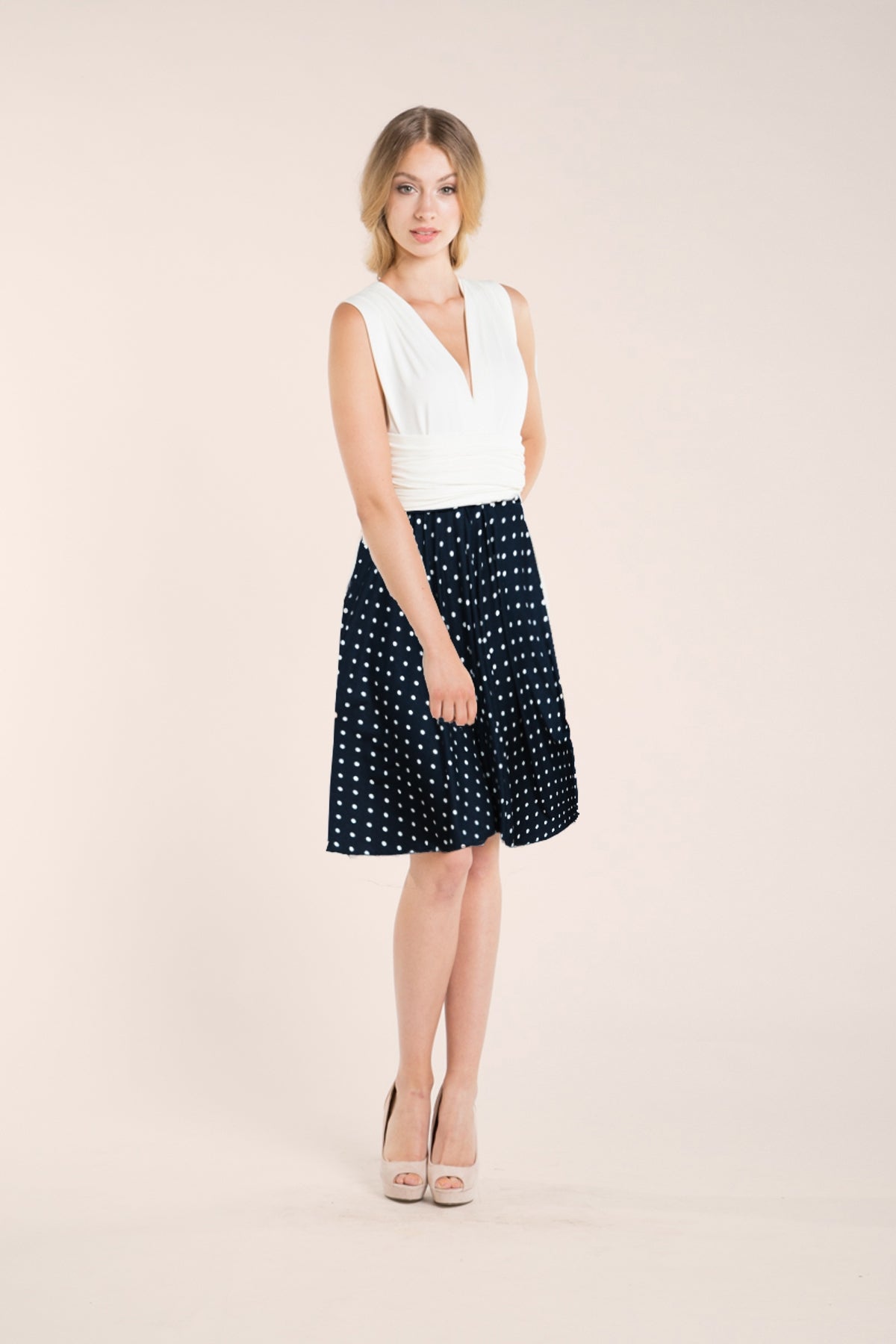 Vestido corto estilo marinero con topos - Gala Essential Corto