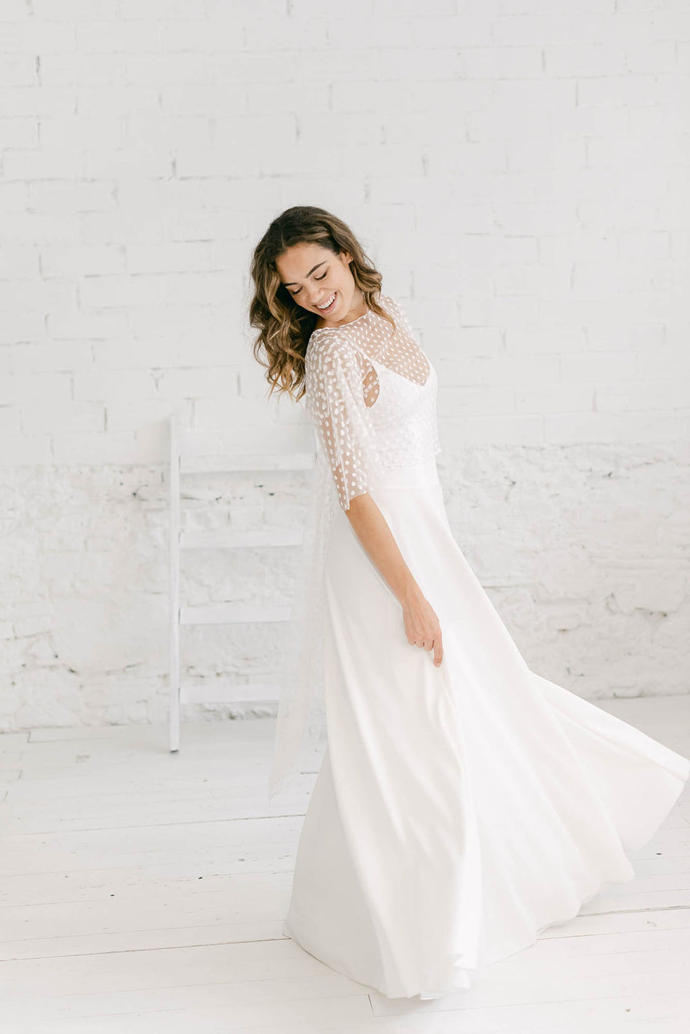 Vestido de Novia con Mangas de Volantes Mimètik